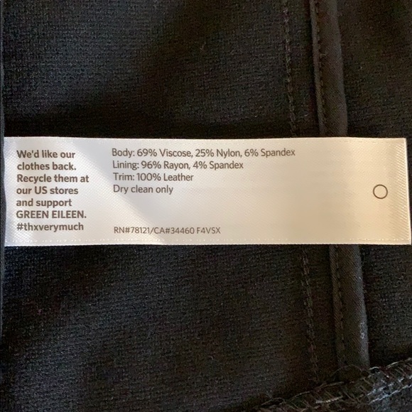 Eileen Fisher Black Leather Trim Ponte Open Blazer Jacket - Picture 7 of 7